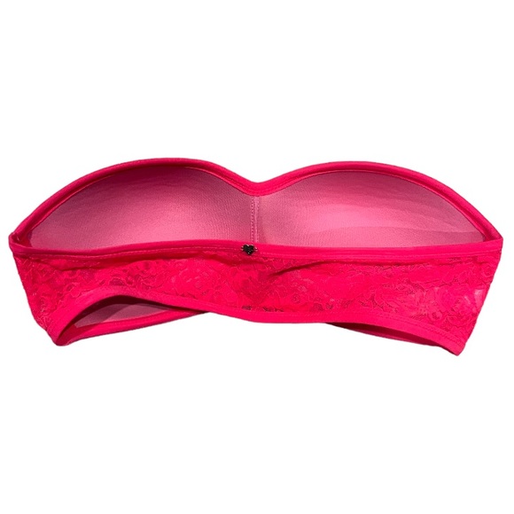 PINK bright coral lace bandeau - Picture 2 of 8